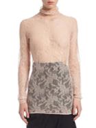 Lanvin Chantilly Lace Pullover Top