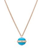 Piaget Possession Diamond, Turquoise & 18k Rose Gold Pendant Necklace
