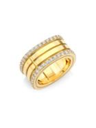 Roberto Coin Diamond & 18k Yellow Gold Double-row Band Ring