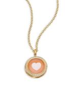 Ippolita Diamond, Shell Cameo, Clear Quartz & 18k Yellow Gold Heart Charm