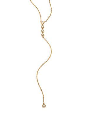 Ef Collection Diamond & 14k Yellow Gold Lariat Necklace