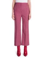 Fendi Cropped Check Flare Trousers