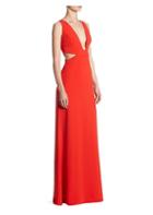 Halston Heritage Deep V-neck Cut-out Gown