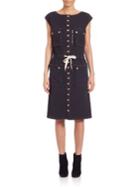 See By Chloe Cap Sleeve Button Dress