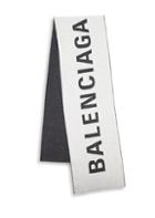 Balenciaga Macro Logo Jacquard Wool Scarf