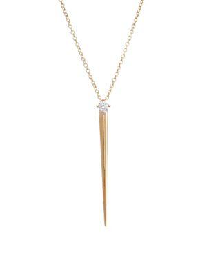 Melissa Kaye Aria 18k Gold 0.26 Tcw Diamond Dagger Necklace