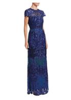 Marchesa Notte Scroll Lace Gown