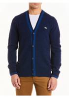Lacoste Buttoned Logo Wool Cardigan