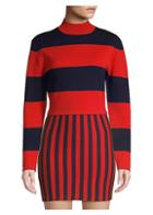 Victor Glemaud Striped Cropped Mockneck Sweater