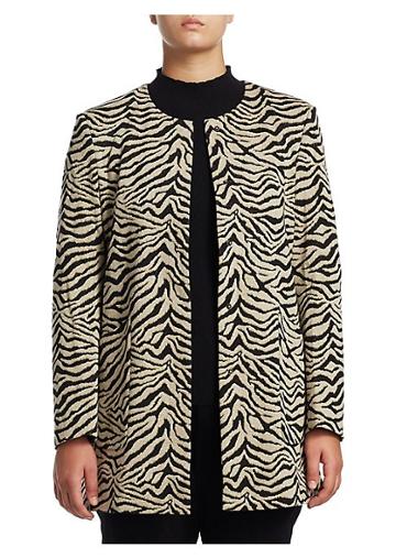 Joan Vass Plus Tiger Snap-button Coat