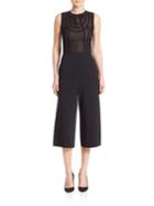 Red Valentino Point D'esprit Cropped Jumpsuit