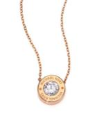 Michael Kors Brilliance Logo Pendant Necklace/rose Goldtone