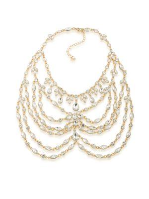 Abs By Allen Schwartz Jewelry Statement Crystal Bib Necklace