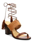 Schutz Luky Lace-up Leather Sandals