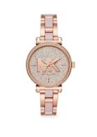 Michael Kors Sofie Three-hand Crystal & Rose Gold-tone Stainless Steel Watch