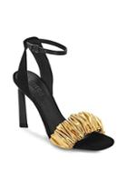 Mercedes Castillo Ruched Leather Ankle-strap Sandals