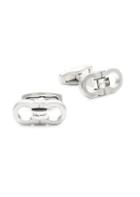 Salvatore Ferragamo Gancini Brushed Silvertone Cufflinks