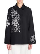 Fendi Sequin Embroidered Wool & Silk Cape Jacket