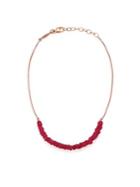 Jacquie Aiche Beaded Ruby & 14k Rose Gold Beaded Anklet