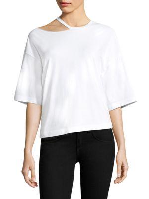 Kendall + Kylie Distressed Cutout Tee