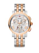 Michele Watches Sport Sail 20 18k Rose Goldplated & Stainless Steel Large Chronograph Bracelet Watch