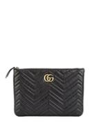 Gucci Gg Marmont 2.0 Leather Zip Clutch