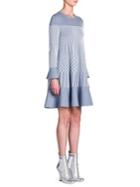 Fendi Knit Grid-detail Wool & Silk Swing Dress