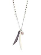 Chan Luu Pyrite, Mother-of-pearl & Freshwater Pearl Pendant Necklace
