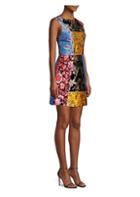 Alice + Olivia Malin Patchwork Jacquard Sequin A-line Mini Dress