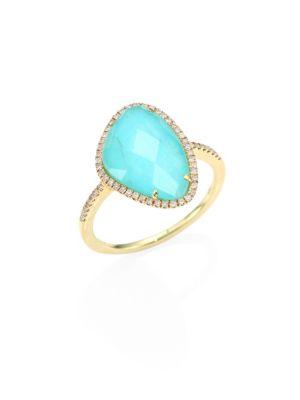Meira T Diamond, Turquoise & 14k Yellow Gold Ring