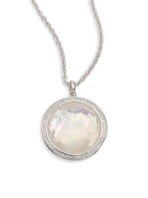 Ippolita Stella Mother-of-pearl, Clear Quartz, Diamond & Sterling Silver Large Lollipop Doublet Pendant N