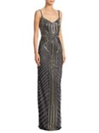 Theia Deco Beaded Gown