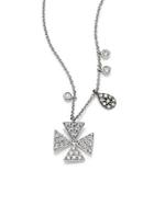 Meira T Diamond & 14k White Gold Cross Necklace