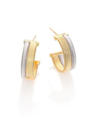 Marco Bicego Goa 18k Yellow Gold & 18k White Gold Hoop Earrings/0.5