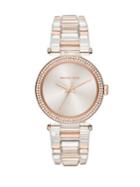 Michael Kors Delray Pave Acetate & Rose Goldtone Stainless Steel Bracelet Watch