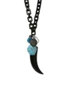 Nest Horn Link Teal Apatite Charm Necklace