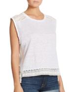 Generation Love Lace-detail Linen Muscle Tee