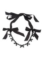 Simone Rocha Ribbon Beaded Floral Statement Necklace