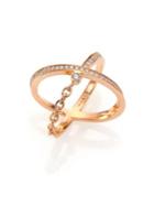 Marli Ransom Diamond & 18k Rose Gold Crisscross Ring