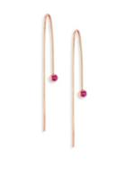 Zoe Chicco Ruby & 14k Rose Gold Wire Earrings