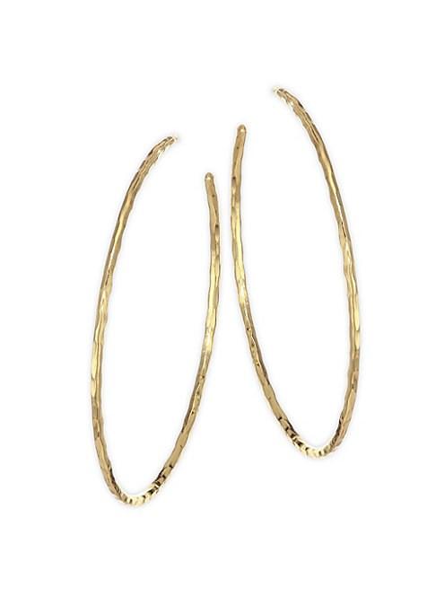 Nest Hammered Gold Plated Hoop Earrings