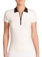 Akris Ribbed Stretch-silk Knit Zip-front Top