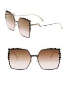 Fendi 60mm Embellished Square Sunglasses