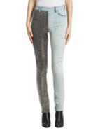 Alexander Wang Studded Panel Slim Slouch Jeans