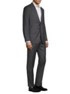 Isaia Charcoal Windowpane Plaid Regular-fit Suit