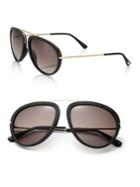 Tom Ford Eyewear 57mm Aviator Acetate & Metal Sunglasses