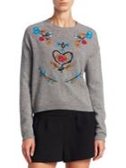 Redvalentino Wool Embroidered Slate Sweater