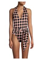 Stella Mccartney Polka Dot Twist Tie Front One-piece Swimsuit