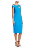 Theia Sleeveless Cut-out Crepe Cocktail Dress