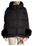 Moncler Effraie Fox-fur Cuffed Puffer Jacket